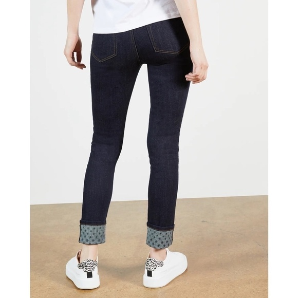 Ted Baker Classic Skinny Dark Wash Jeans Star Printed Cuff - Picture 4 of 13